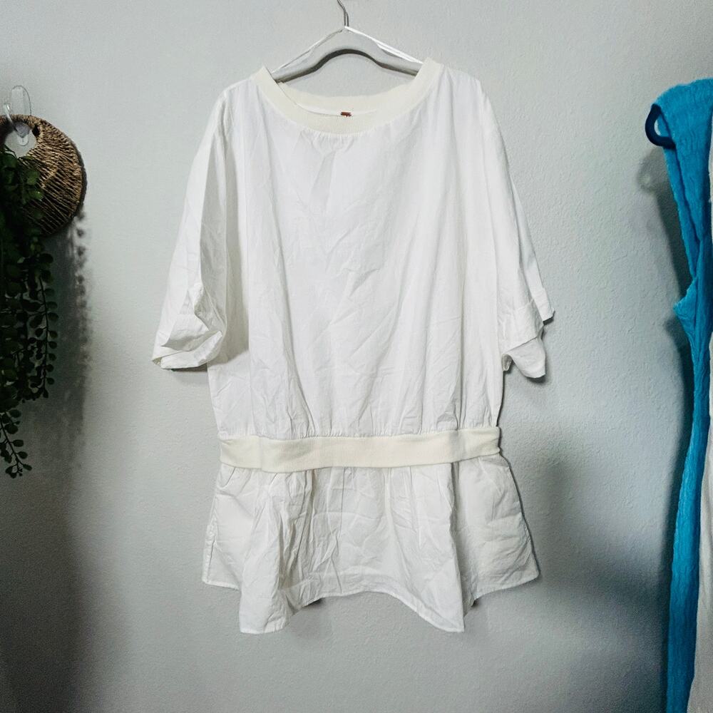 NEW Free People Astrid Optic White Shirt Dress Drop Waist Size Small Womens - Picture 9 of 15